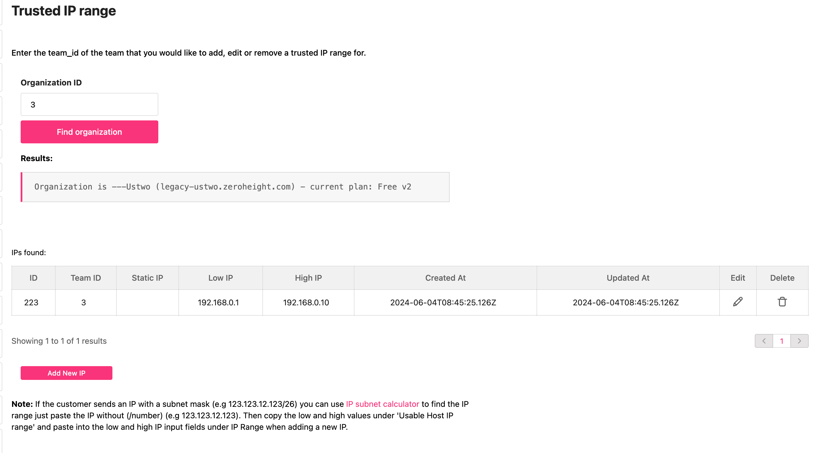 Trusted IP range tool